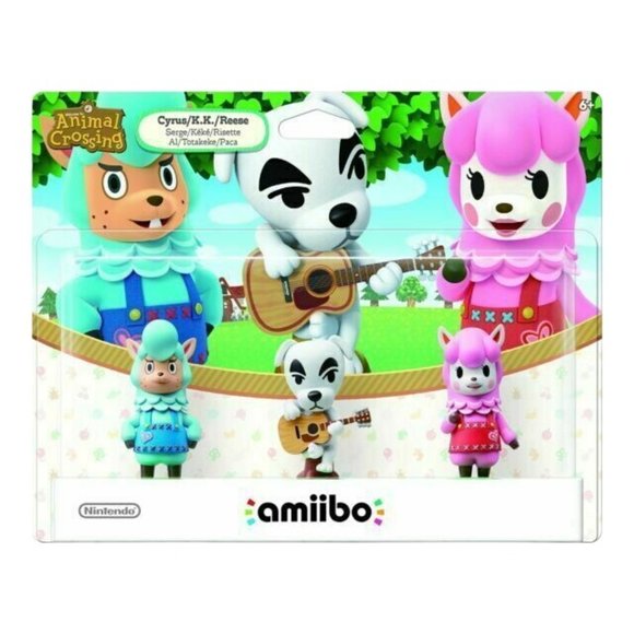 Nintendo Animal Crossing Amiibo Cyrus K.K. Reese Figurines (3 Pack) New